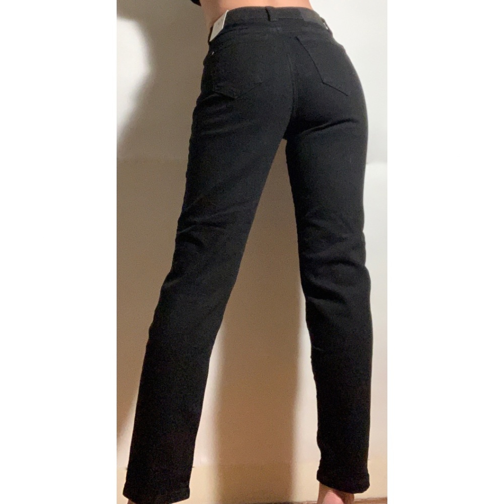 NWOT Zara High Rise Mom Slim Fit Jeans in Black Sz 2